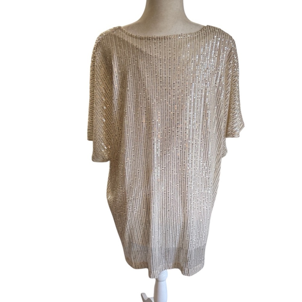 Plus size Shimmering Sequin V-Neck Top - Picture 3 of 6